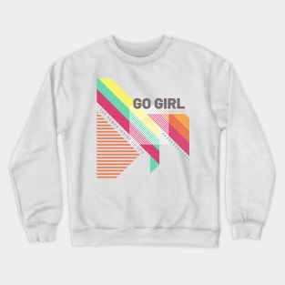 Geometric feminist pink quotes Crewneck Sweatshirt
